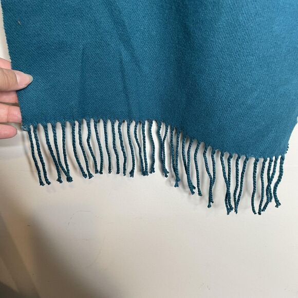 Kennedy Scotland Scarf Teal Cashmere Fringe Soft Wrap Shawl - Picture 3 of 6